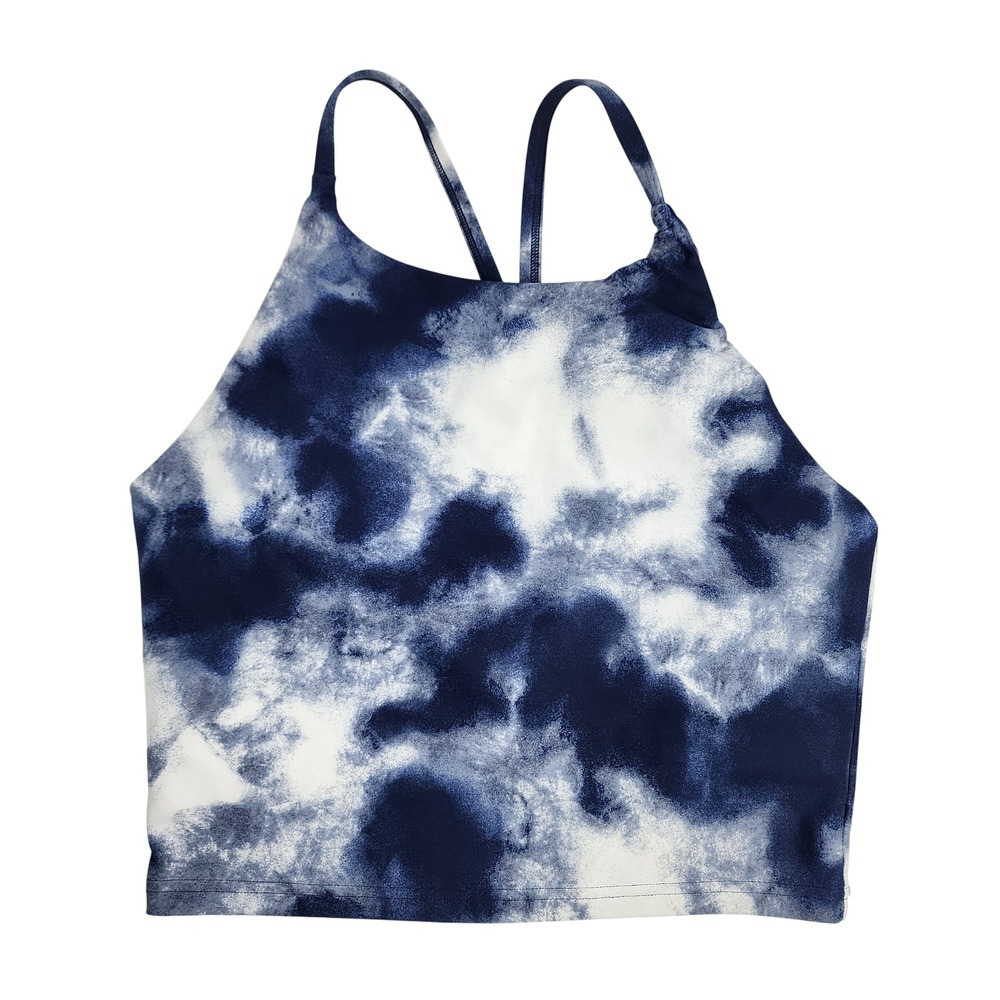 Old‎ Navy Active Bra Top Women's Medium Go-Dry Workout Yoga Tie Dye Blue